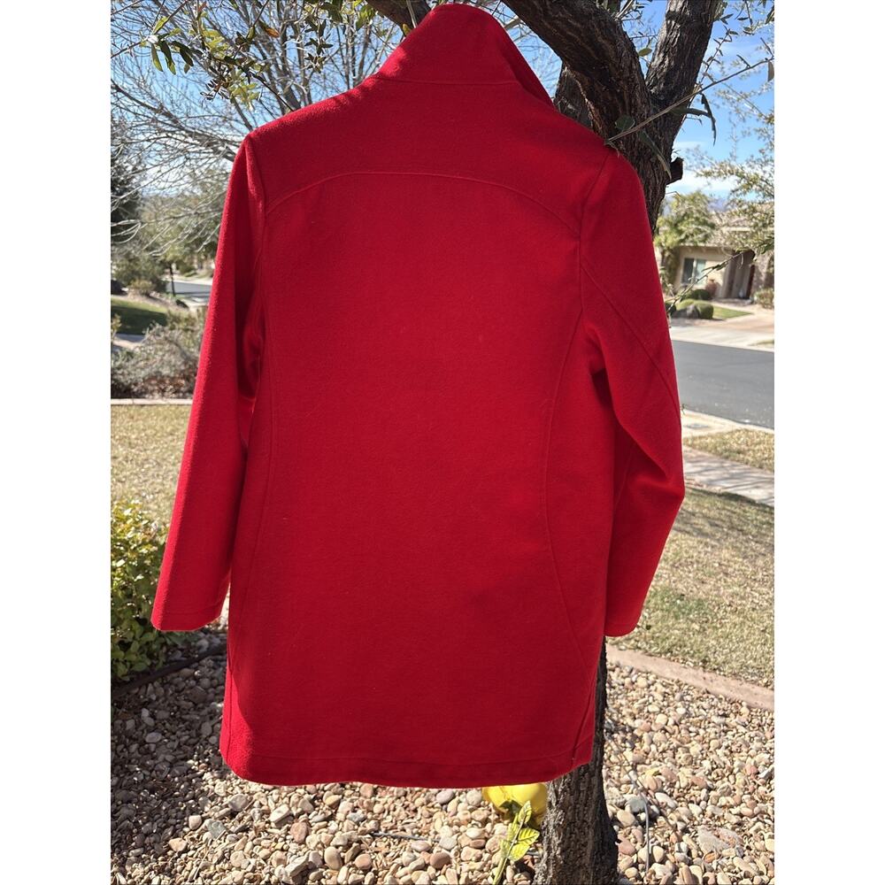 Vintage Pendleton Sz S Wool blend Red Trench Coat Hudson Lined Women Minimalis - Picture 4 of 7